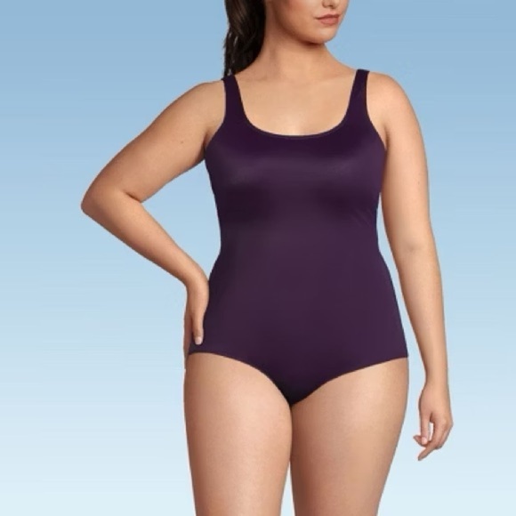 Lands' End Other - Lands End purple Tugless full coverage modest 1 piece tank swimsuit, 24W DD.